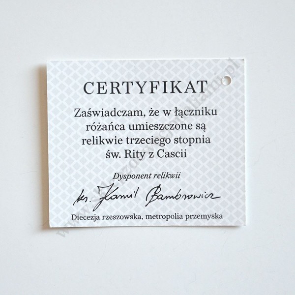 RÓŻANIEC Z RELIKWIAMI ŚW.RITY W ETUI - 89316