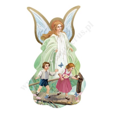 ANIOŁ STRÓŻ NA DESCE - wys.25 cm - 83123