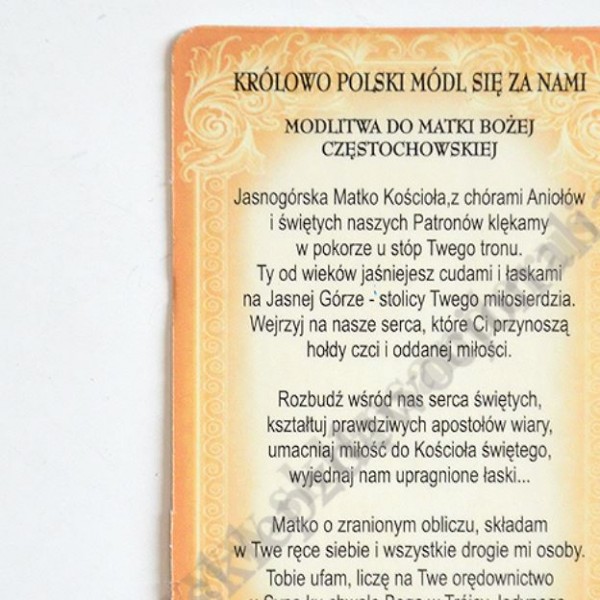 MATKA BOŻA CZĘSTOCHOWSKA - obrazek 5 x 8 cm - paczka 100 szt. - 87115
