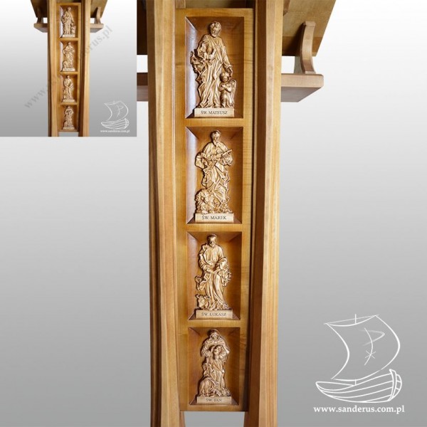 DREWNIANY PULPIT OŁTARZOWY