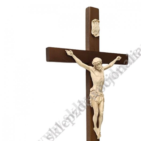 KRZYŻ Z DREWNIANYM KORPUSEM CHRYSTUSA - wys.135 cm - 11098