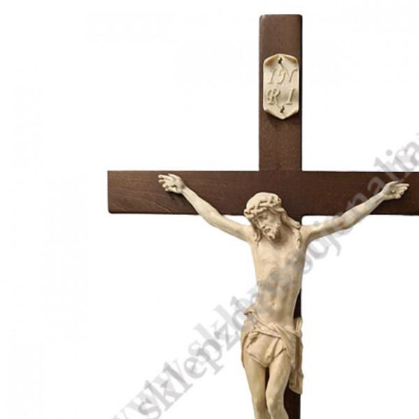 KRZYŻ Z DREWNIANYM KORPUSEM CHRYSTUSA - wys.135 cm - 11098