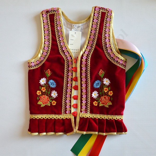 GORSET KRAKOWSKI - ROZMIAR 122-128 - czarny/bordo - 50199