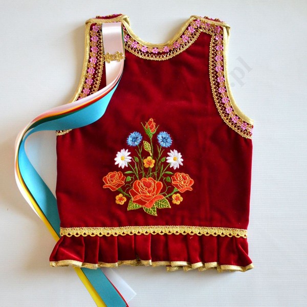 GORSET KRAKOWSKI - ROZMIAR 122-128 - czarny/bordo - 50199