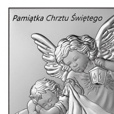 ANIOŁ STRÓŻ - OBRAZEK SREBRNY - 6733/2X