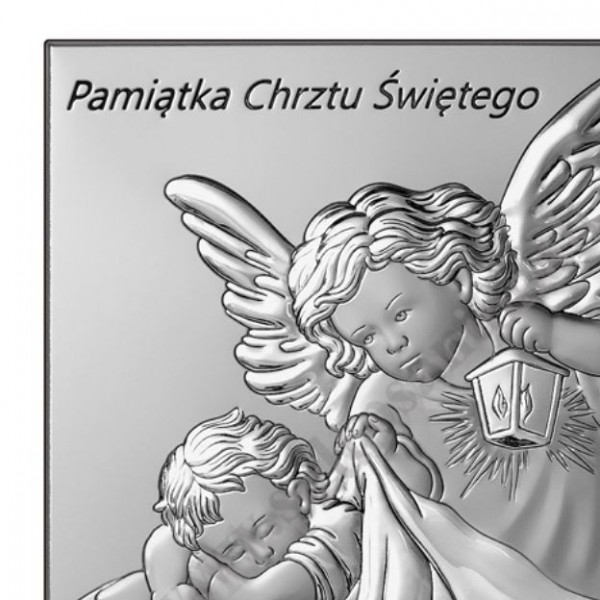 ANIOŁ STRÓŻ - OBRAZEK SREBRNY - 6733/2X