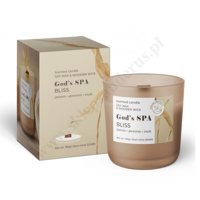 GOD'S SPA - ŚWIECA ZAPACHOWA W SZKLE - ZAPACH HARMONY LUB BLISS - 61137