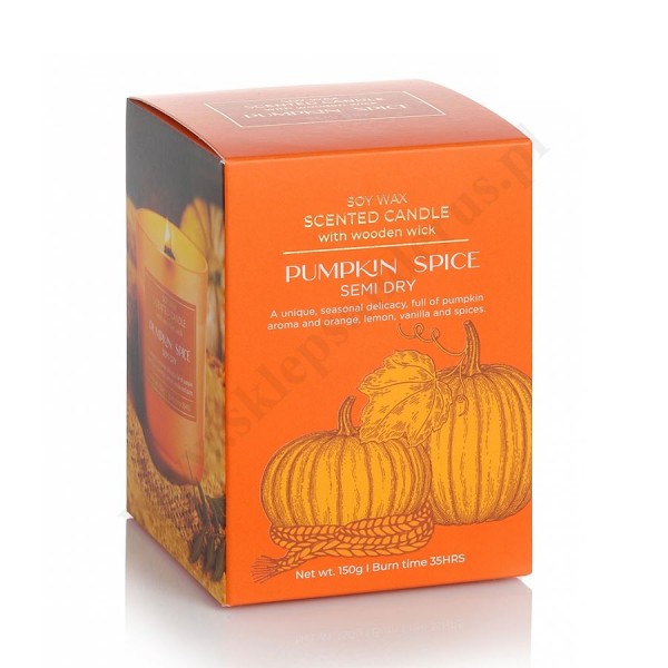 PUMPKIN SPICE - ŚWIECA ZAPACHOWA W SZKLE - ZAPACH SEMI SWEET  LUB SEMI DRY - 5162