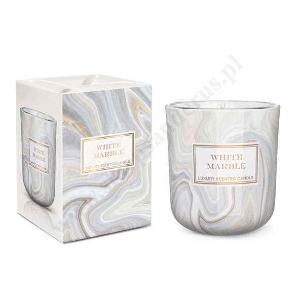 MARBLE - ŚWIECA ZAPACHOWA W SZKLE - ZAPACH WHITE MARBLE LUB BLACK MARBLE - 2534