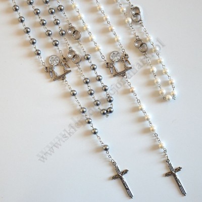 RÓŻAŃCE ŚLUBNE - komplet biały i czarny - 87955