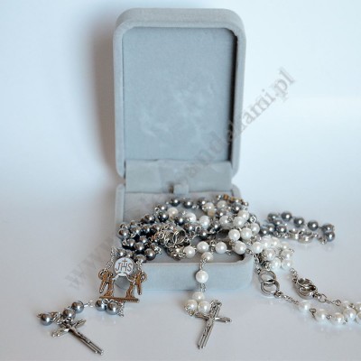 RÓŻAŃCE ŚLUBNE - komplet biały i czarny - 87955