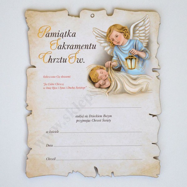 PAMIĄTKA SAKRAMENTU CHRZTU ŚWIĘTEGO 18.2 x 23 cm - 69362