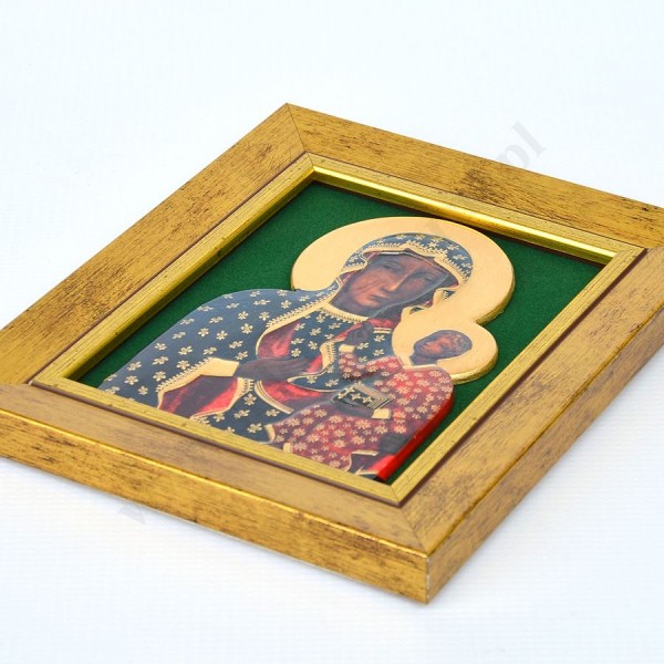 MATKA BOŻA CZĘSTOCHOWSKA - ceramika żywiczna w ramie 17 x 20.5 cm - 74778