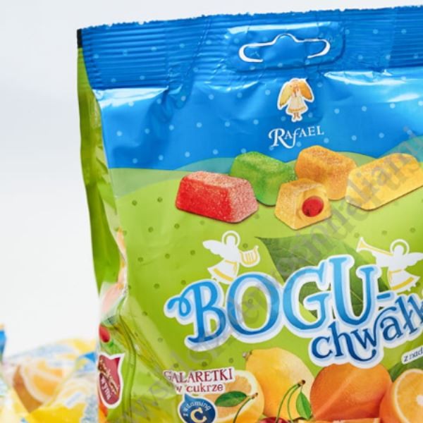 BOGUCHWAŁKI - galaretki w cukrze z sokiem malinowym - 300g - 8679
