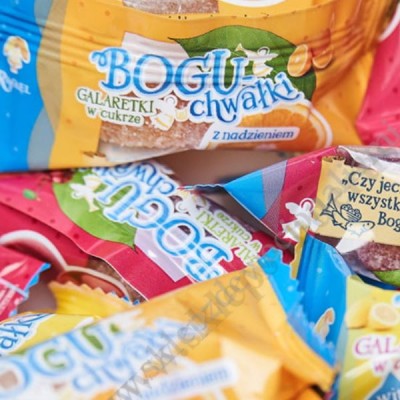 BOGUCHWAŁKI - galaretki w cukrze z sokiem malinowym - 300g - 8679