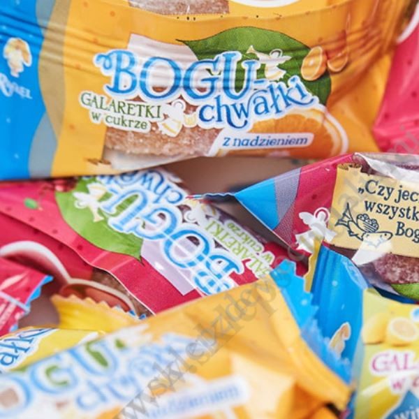 BOGUCHWAŁKI - galaretki w cukrze z sokiem malinowym - 300g - 8679