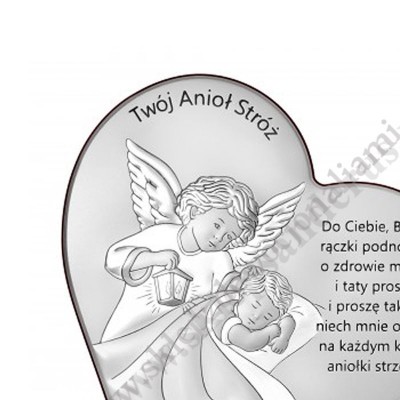 ANIOŁ STRÓŻ - OBRAZEK SREBRNY - DS124/3
