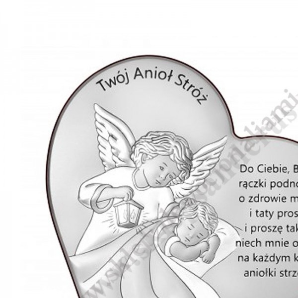 ANIOŁ STRÓŻ - OBRAZEK SREBRNY - DS124/3