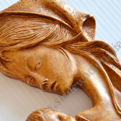 MATKA BOŻA Z DZIECIĄTKIEM - płaskorzeźba - wys. 13.4 cm - 6018