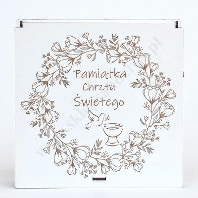 PUDEŁKO PREZENTOWE NA CHRZEST ŚWIĘTY - 19 x 19 x 4.2 cm - 51477