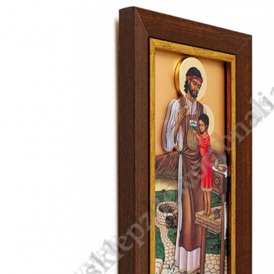 ŚWIĘTY JÓZEF - ceramika żywiczna w ramie 15.7 x 27.7 cm - 89010