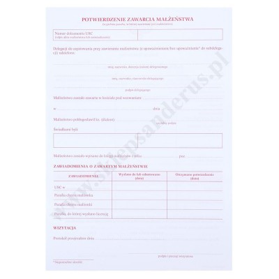 LICENCJA DO ASYSTOWANIA PRZY ZAWIERANIU MAŁŻEŃSTWA - format A4 - 63429