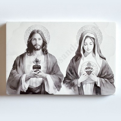 SERCE PANA JEZUSA I MATKI BOŻEJ - obrazek 27 x 18 cm - 70759