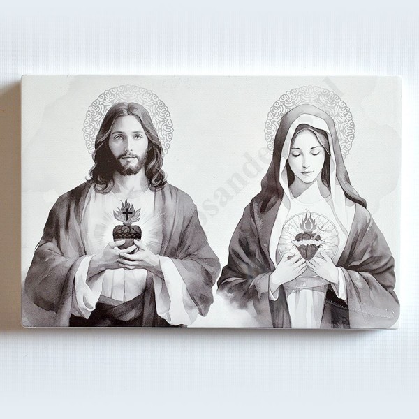 SERCE PANA JEZUSA I MATKI BOŻEJ - obrazek 27 x 18 cm - 70759