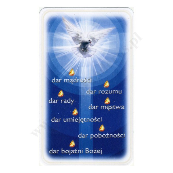 SIEDEM DARÓW DUCHA ŚWIĘTEGO - format 6.3 x 10.5 cm - paczka 100 szt. - 50114