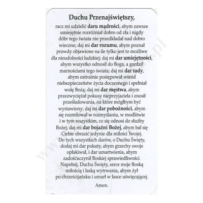 SIEDEM DARÓW DUCHA ŚWIĘTEGO - format 6.3 x 10.5 cm - paczka 100 szt. - 50114