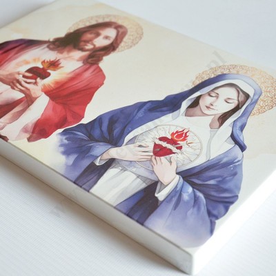 SERCE PANA JEZUSA I MATKI BOŻEJ - obraz 27 x 18 cm - 70751