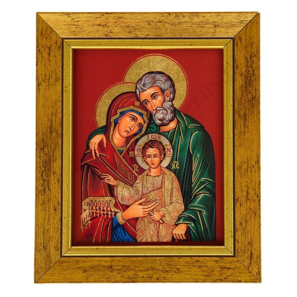 ŚWIĘTA RODZINA - ceramika żywiczna w ramie 17.3 x 20.9 cm - 74795