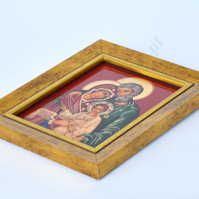 ŚWIĘTA RODZINA - ceramika żywiczna w ramie 17.3 x 20.9 cm - 74795