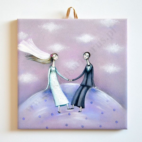 MŁODA PARA - obrazek na ceramice 15 x 15 cm - 58968