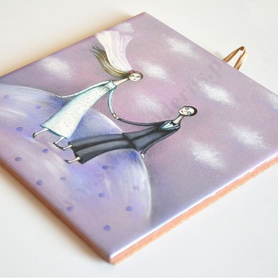 MŁODA PARA - obrazek na ceramice 15 x 15 cm - 58968