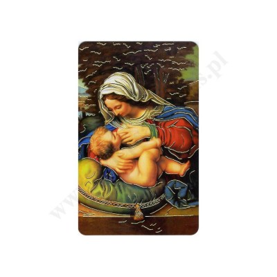 MATKA BOŻA KARMIĄCA - obrazek złocony 5 x 8 cm - paczka 100 szt. - 79314