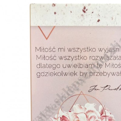 MIŁOŚĆ MI WSZYSTKO WYJAŚNIŁA... - obraz na desce 18 x 27 cm - 84396