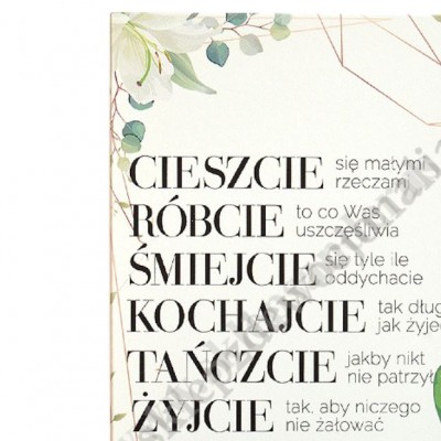 CIESZCIE SIĘ MAŁYMI RZECZAMI - obraz na desce 18 x 27 cm - 86115