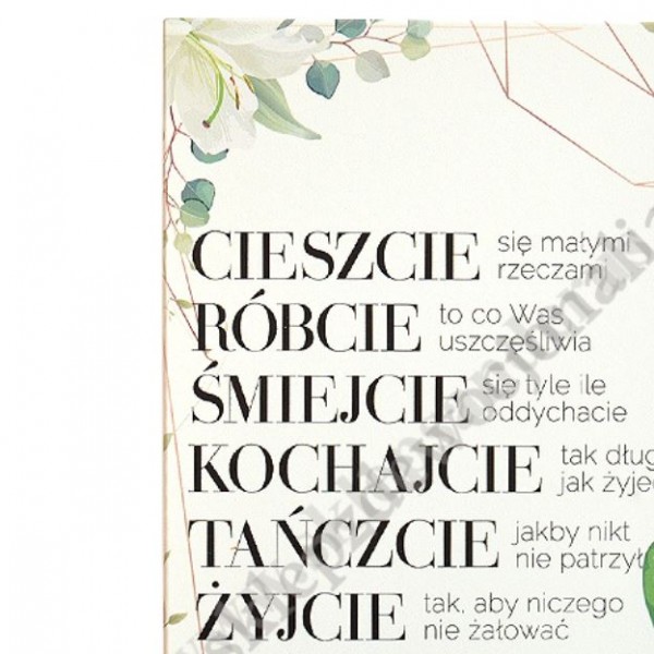 CIESZCIE SIĘ MAŁYMI RZECZAMI - obraz na desce 18 x 27 cm - 86115