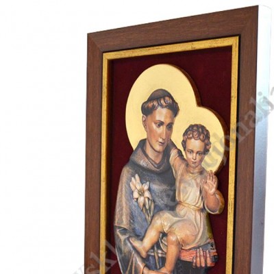 ŚWIĘTY ANTONI - ceramika żywiczna w ramie 20.8 x 27.6 cm - 0931