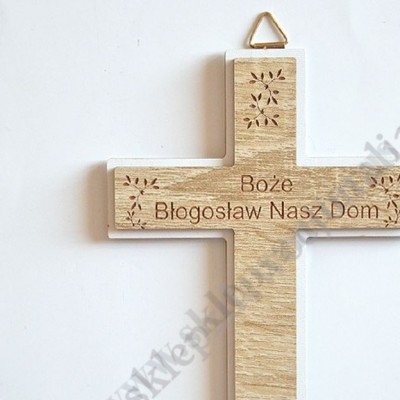 KRZYŻ BOŻE BŁOGOSŁAW NASZ DOM - wys. 15.5 cm - 82332