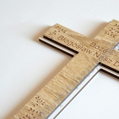 KRZYŻ BOŻE BŁOGOSŁAW NASZ DOM - wys. 15.5 cm - 82332