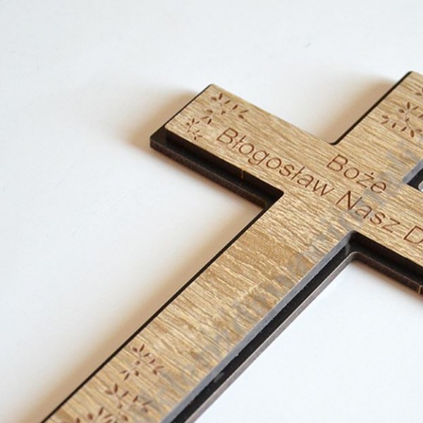 KRZYŻ BOŻE BŁOGOSŁAW NASZ DOM - wys. 15.5 cm - 82309