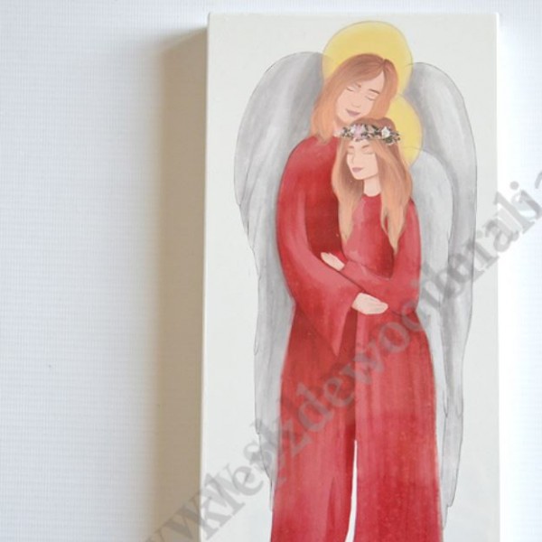 PARA ANIOŁÓW - obrazek na desce 13.5 x 31.5 cm - 84136