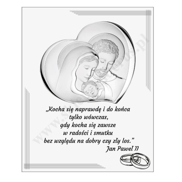 ŚWIĘTA RODZINA - OBRAZEK SREBRNY 20 x 25 cm - VL875S1BI