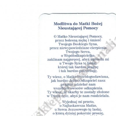MATKA BOŻA NIEUSTAJĄCEJ POMOCY - obrazek 6.5 x 11 cm - paczka 100 szt. - 87915