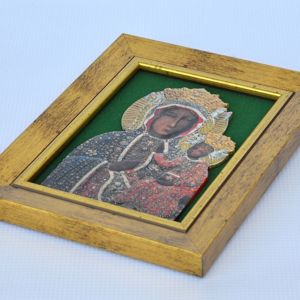 MATKA BOŻA CZĘSTOCHOWSKA - ceramika żywiczna w ramie 16.5 x 21.5 cm - 74781