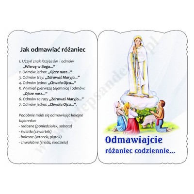 ODMAWIAJCIE RÓŻANIEC CODZIENNIE - karnet modlitewny - paczka 50 szt. - 72371
