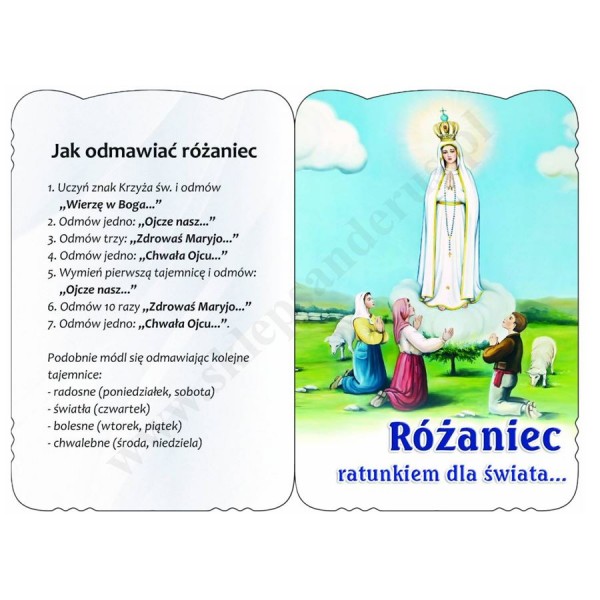 ODMAWIAJCIE RÓŻANIEC CODZIENNIE - karnet modlitewny - paczka 50 szt. - 72371