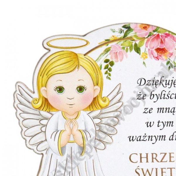 ANIOŁEK RÓŻOWY CHRZEST ŚWIĘTY - MAGNES - 51309